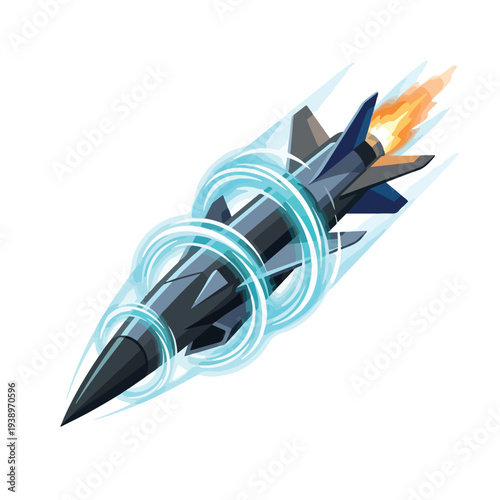 vector flat hypersonic missile glides through the air at high speed 003