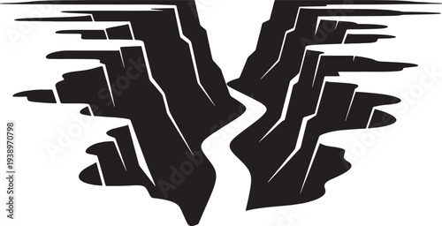 Abstract texture background with rough line from mountain river or canyon design element vector illustration