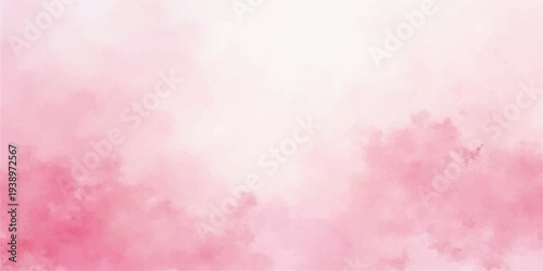 Abstract an ethereal pink watercolor clouds, evokes a sense of softness, serenity, and dreaminess. Capturing the essence of romance and delicate beauty, perfect for a variety of artistic projects.