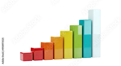 Colorful 3D Bar Chart Showing Growth Free Download Colorful 3D Bar Chart Showing Growth - GFXLoad
