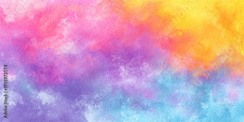 Abstract a beautiful watercolor painting showcases a gradient of vibrant colors that seamlessly blend together, creating a visually captivating effect. 