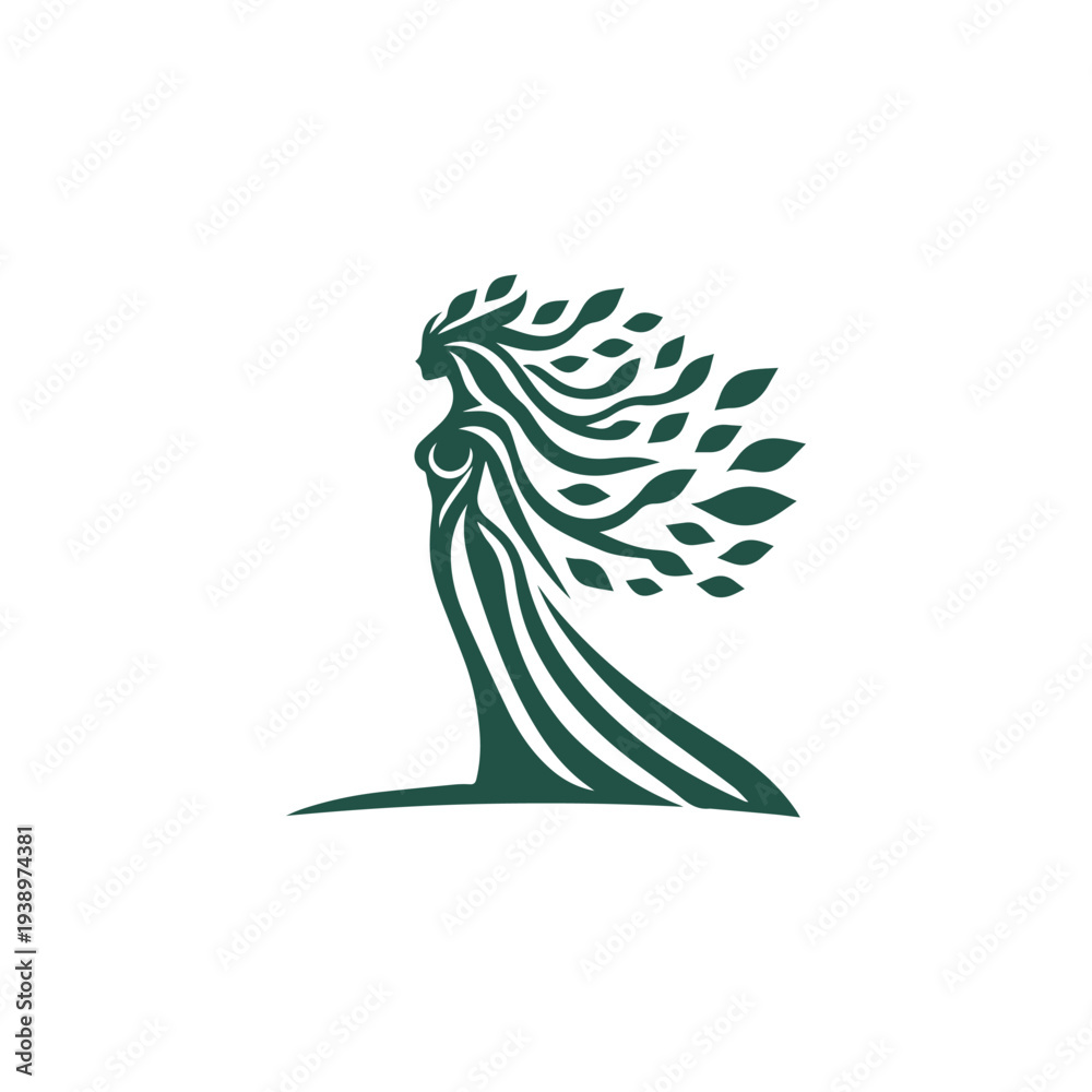 Fototapeta premium Forest Druid Goddess Logo