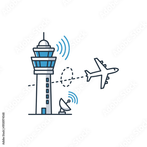 Air traffic control tower, airplane, and radar communication system
