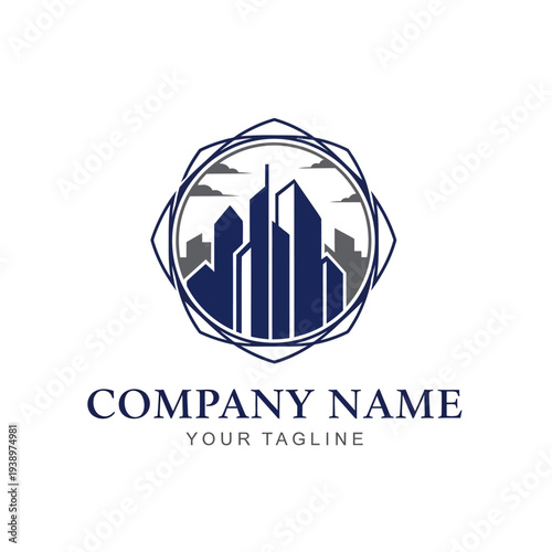 Company Logo Design with Cityscape Emblem.