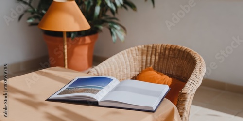 Wallpaper Mural Open Travel Album on a Dining Table with Blank Page for Notes and Copy Space in a Cozy Sunlight Home Interior Workspace Mockup for Memories Related Topics Torontodigital.ca