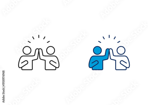 High Five Icon Set Multiple Style Collection