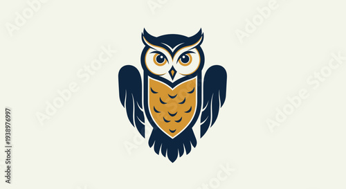 Elegant vector illustration of a majestic owl, symbolizing wisdom and knowledge. Modern graphic design for logos and branding.