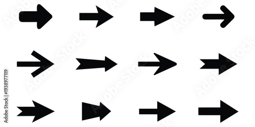 Vector arrow icon set design. arrow symbol sign and direction button. 