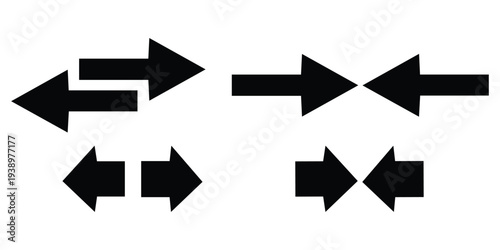 Forward Black Arrows set. Directional Sign and symbol. Arrow set. 
