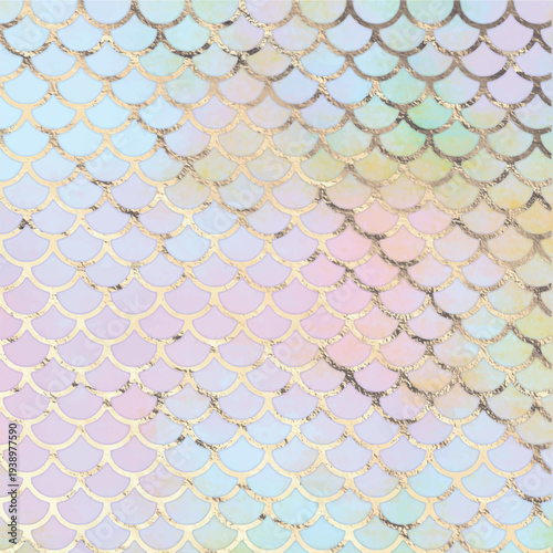 Iridescent Pastel Mermaid Scales Pattern