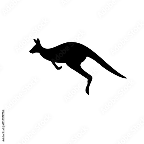 kangaroo silhouette. Cute australia animal vector illustration