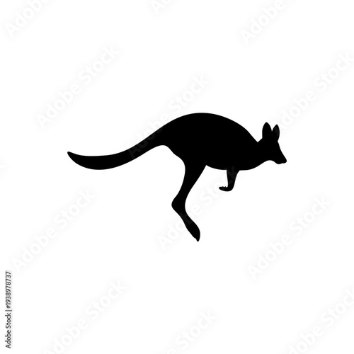 kangaroo silhouette. Cute australia animal vector illustration