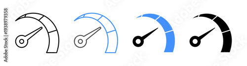 Performance and Speedometer Icon Vector Illustration Editable