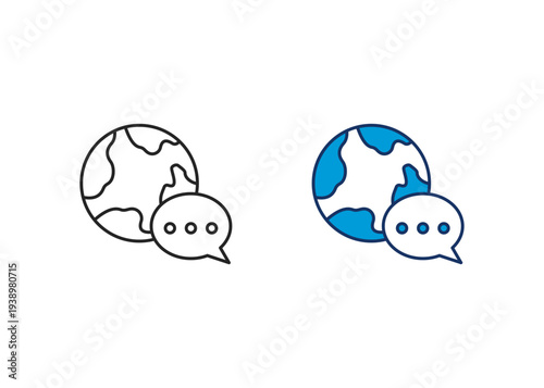 Language Icon Set Multiple Style Collection