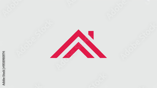 Abstract geometric logo featuring a bold red triangular design