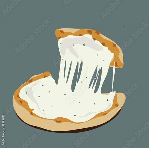 A vector illustration of a cooked Cheese Pizza. cheese pizza