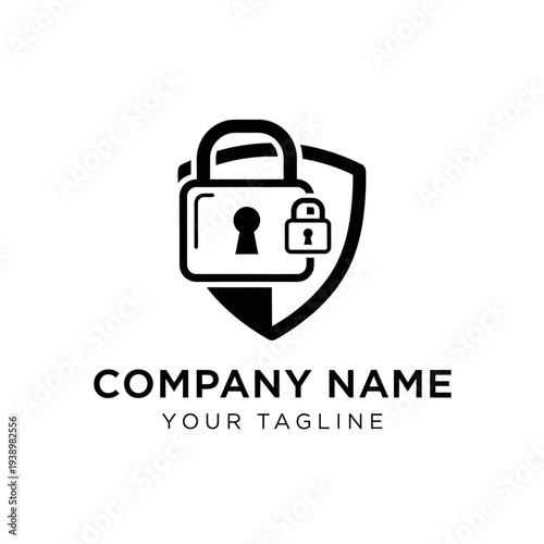 Lock and Shield Security Logo Design.