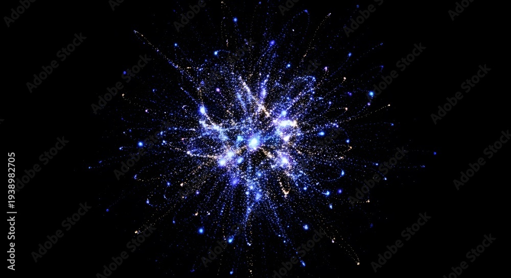 Fototapeta premium Vibrant cosmic explosion in dark space