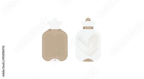 Modern reusable water bottles in white and brown colors