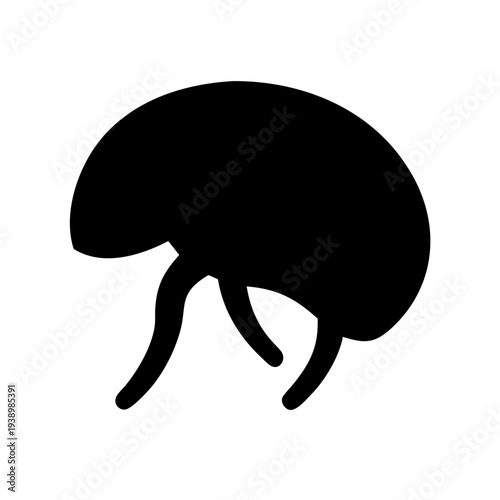 Black flea insect isolated on white background vector illustration