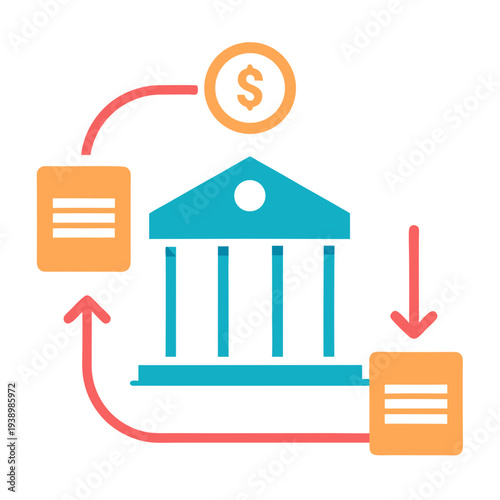 Bank reconciliation process illustration flat design financial growth