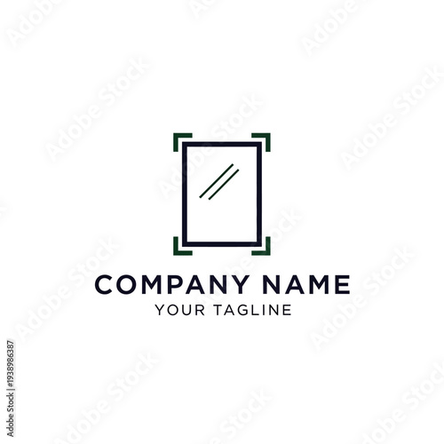 Simple Black Logo Template with Placeholder Text.
