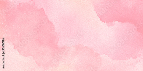 Abstract beautiful decorative and lovely soft pink watercolor texture background design summer winter  pattern clouds backdrop pink color bright watercolor.