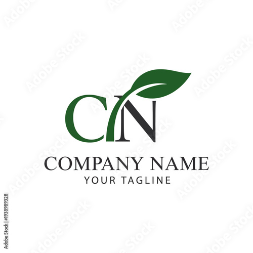 Company Logo with Green Leaf Emblem.