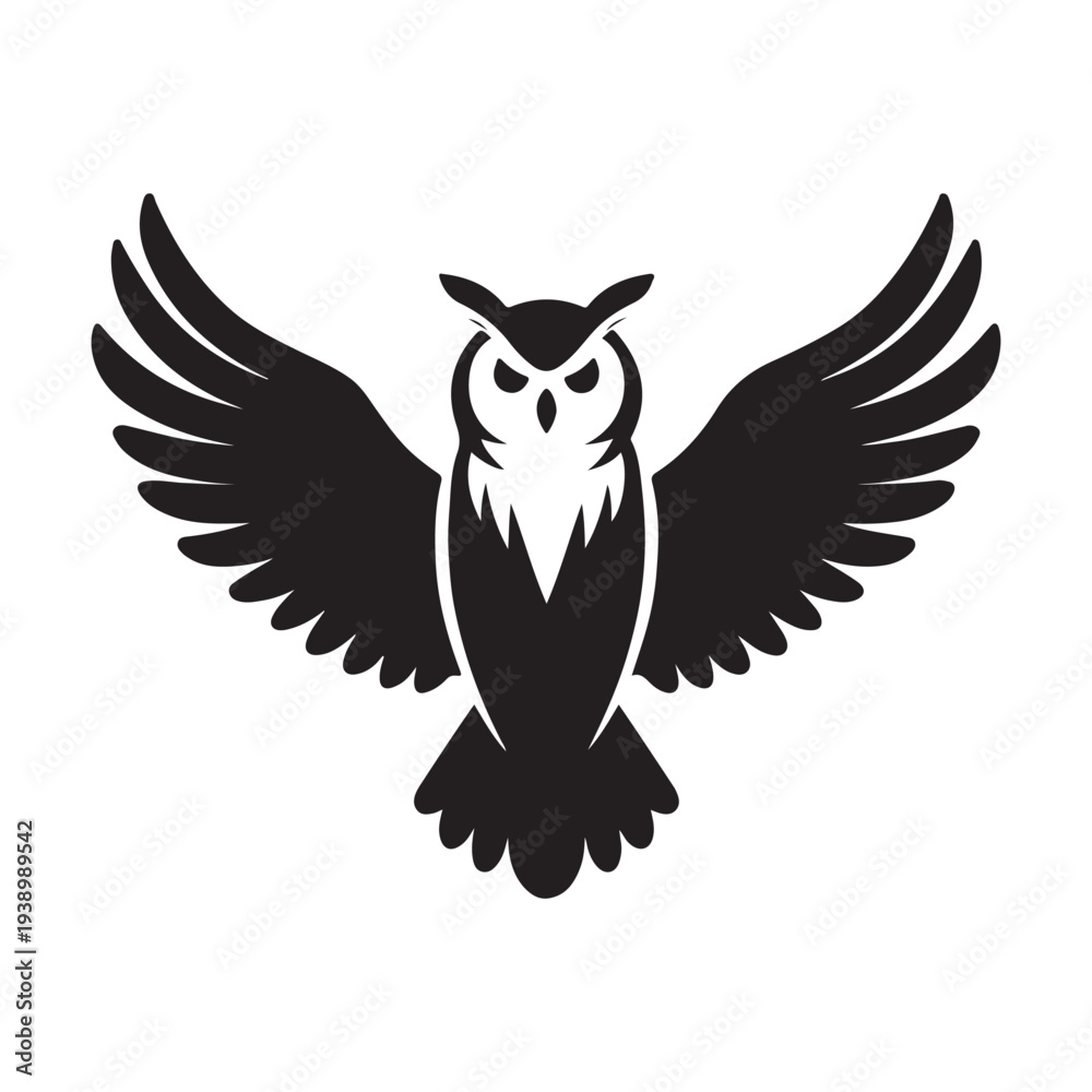 Obraz premium Majestic Owl Silhouette Powerful Nocturnal Bird Illustration Design Concept Idea Illustration