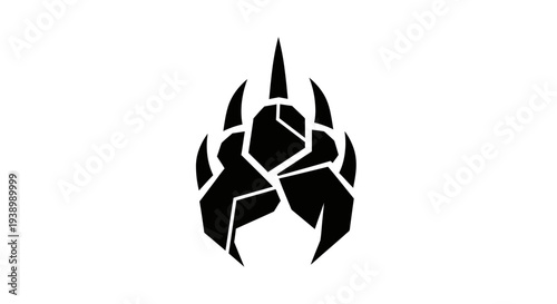 Black Flame Icon Symbol Design Element.