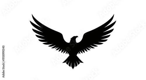 Black Silhouette of Eagle in Flight.