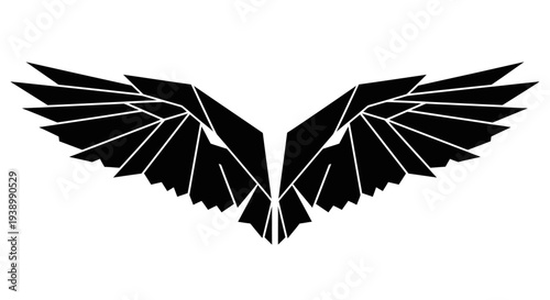 Black Wings Silhouette Design Element.