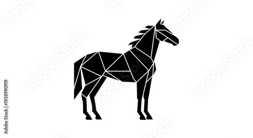 Geometric Horse Illustration with Low Poly Design.