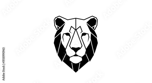 Geometric Lion Head Illustration Design Element.