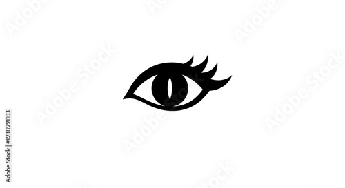 Human Eye Illustration with Eyelashes.