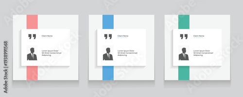 Quote frames blank templates set. Set of speech bubble quotes template. Textbox isolated on a color background. Testimonials text in brackets, citation empty quote bubbles.	