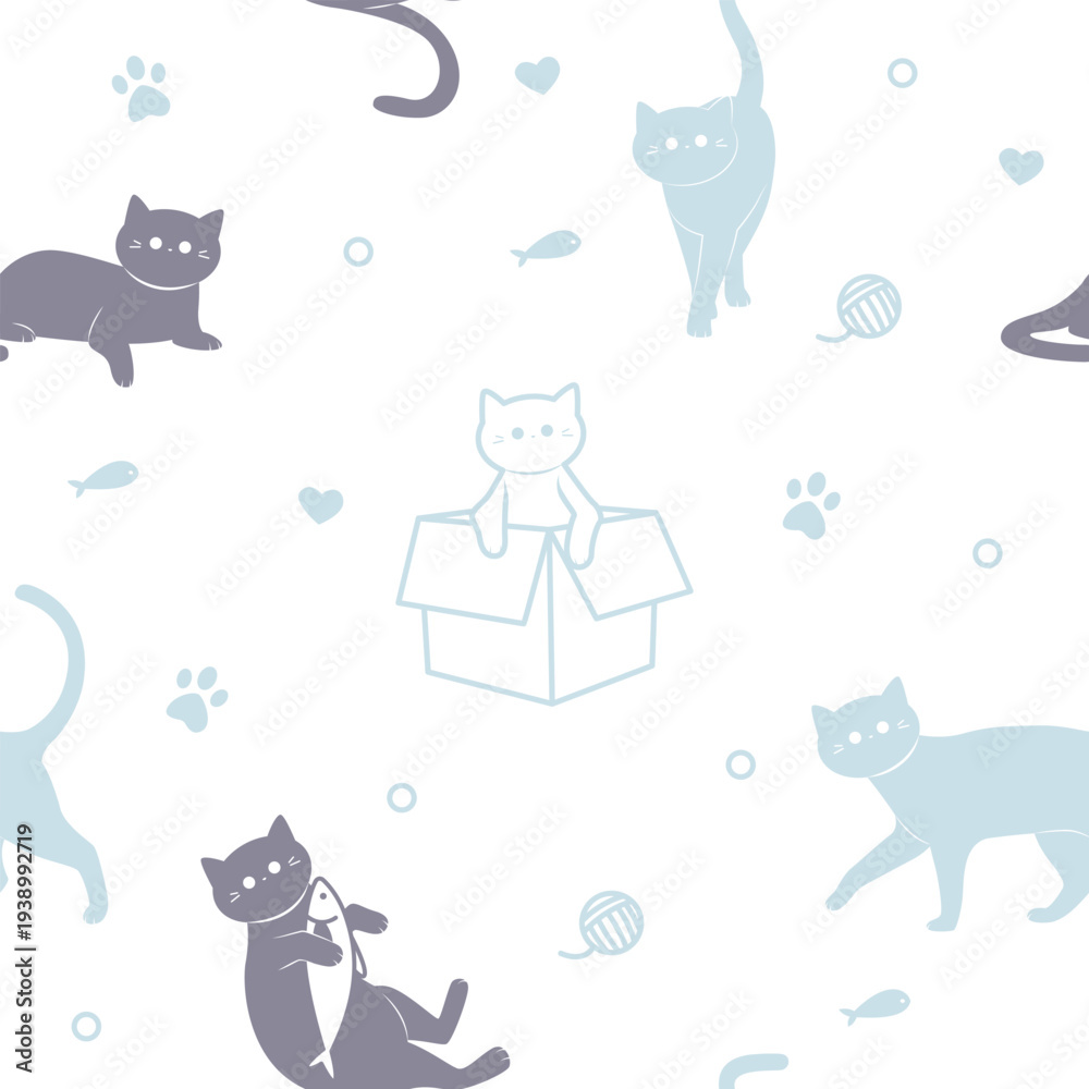 Fototapeta premium Vector Seamless Cat Pattern