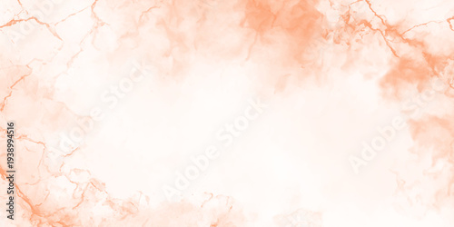 A soft abstract background featuring warm peach, coral, and apricot watercolor washes fluid ink textures, and a bright central white vignette.