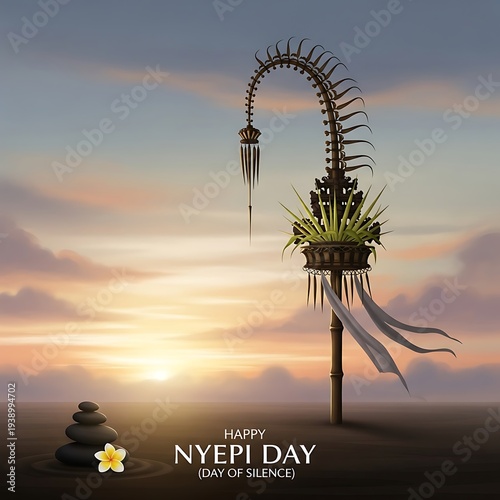 Happy Nyepi Day - A Balinese Day of Silence and Reflection at Sunset
