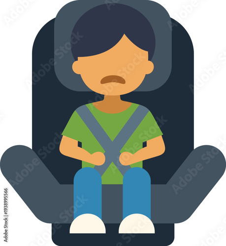 Child buckled into a car seat, ensuring safety during travel