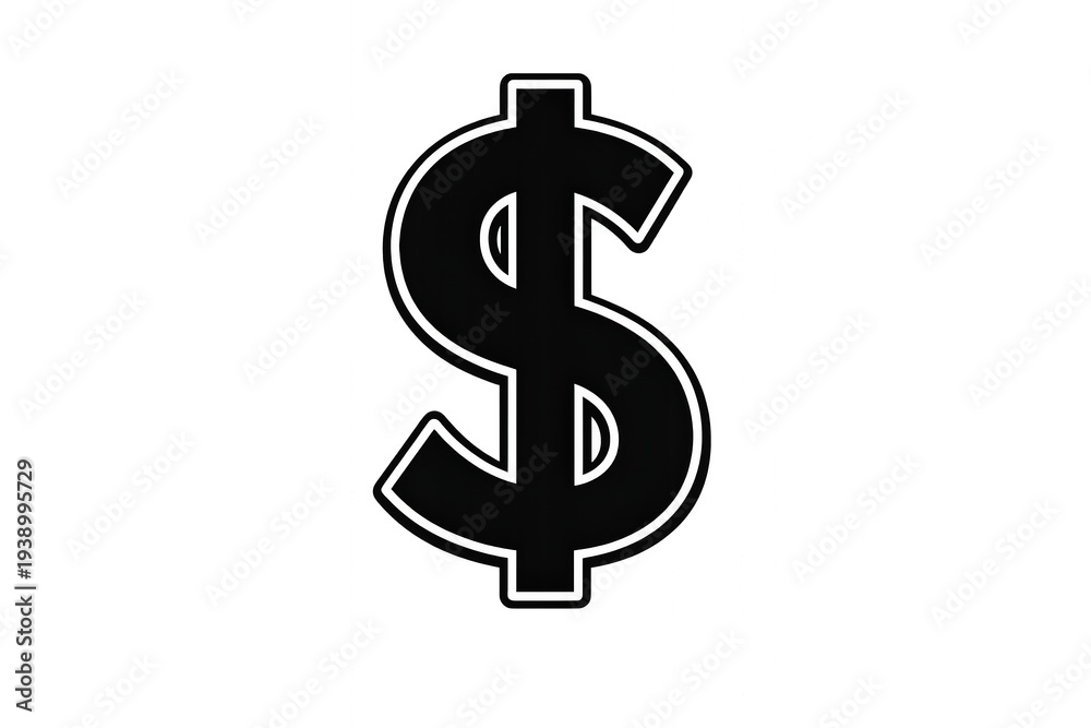 Obraz premium Dollar sign icon representing currency, finance, money, wealth, income, payment, savings, banking, economy, rich, budget