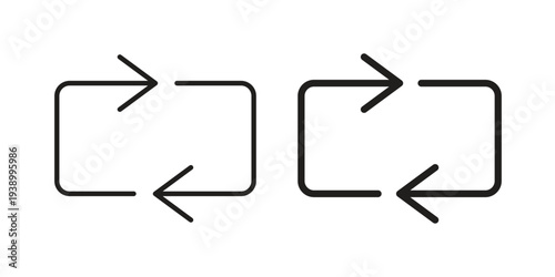 Arrows repeat icon - editable stroke vector illustration eps10.