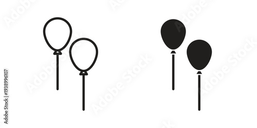 Balloons icon - editable stroke vector illustration eps10.