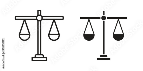 Balance scale icon - editable stroke vector illustration eps10.