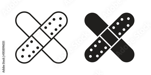 Band aid icon - editable stroke vector illustration eps10.