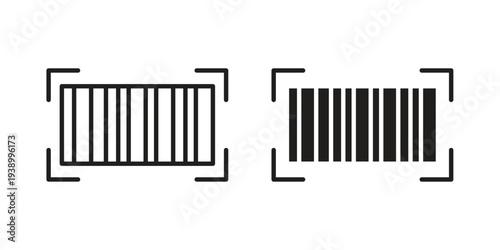 Barcode read icon - editable stroke vector illustration eps10.