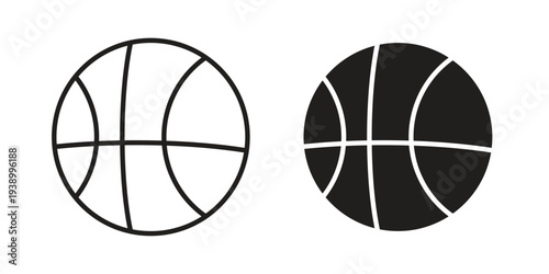 Basketball icon - editable stroke vector illustration eps10.
