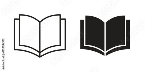 Book open icon - editable stroke vector illustration eps10.
