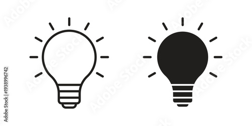 Bulb icon - editable stroke vector illustration eps10.
