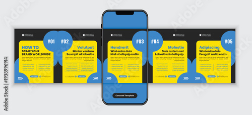 Global Brand Growth Strategy Social Media Carousel Template for International Marketing Business Expansion and Corporate Consulting